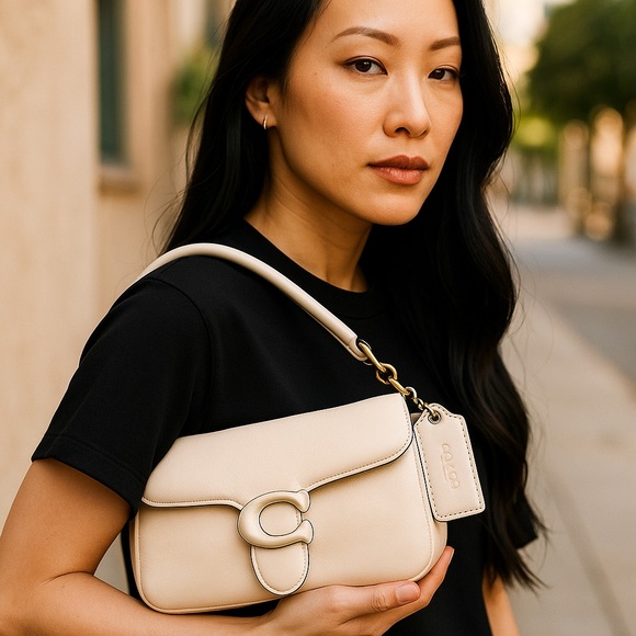 Coach Pillow Tabby 26 Shoulder Bag With Plush Padded Nappa Leather Cream NWT - Picture 4 of 17